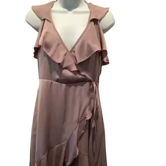 ALTAR’D STATE V-NECK FAUX WRAP OPEN BACK HI LOW HEM DRESS/GOWN M NWT - Picture 3 of 7